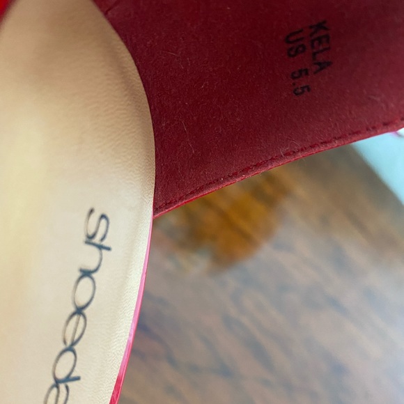 Shoe Dazzle Strappy Red Heels, 5.5, Never Worn - Picture 5 of 5